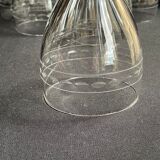 6 wine glasses - Art Deco - 1/2 blown and cut crystal