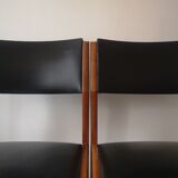 Pair of scandinavian chairs, teak and leather, 1960