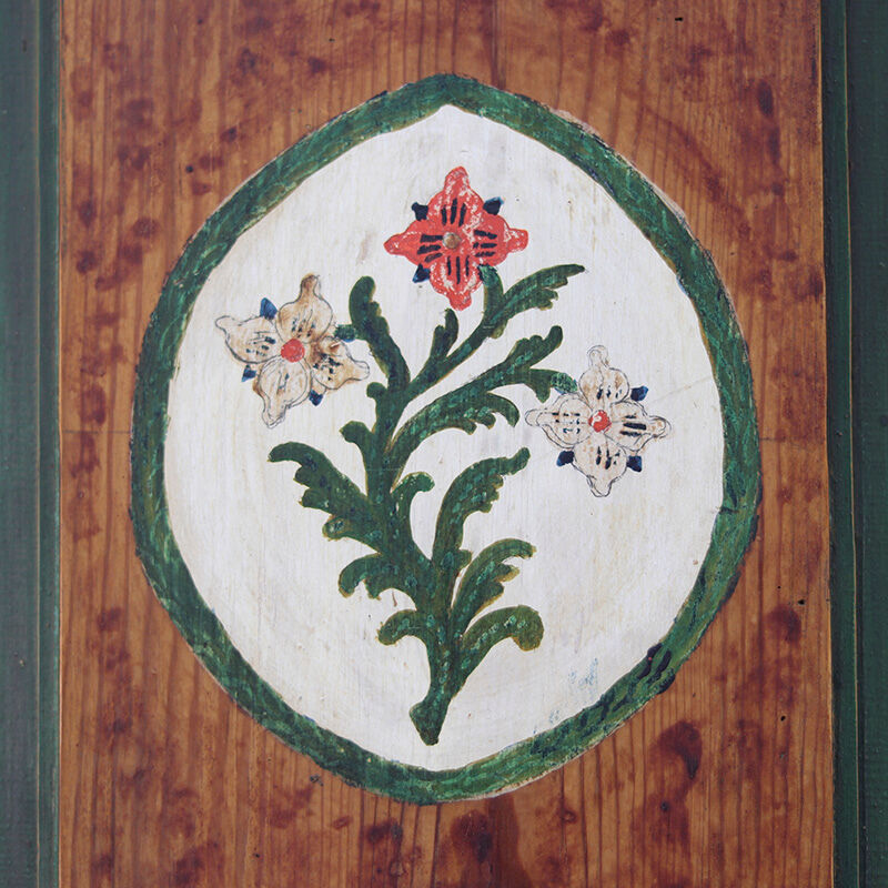 Rustic Farmhouse Folk Art Painted Bridal Cabinet