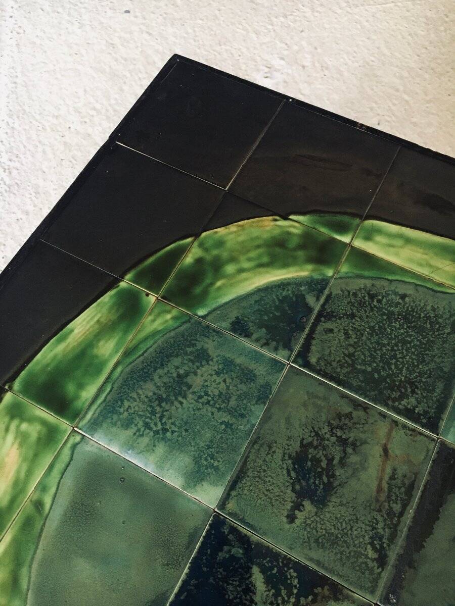 Mid-Century Studio Ceramic Tile Coffee Table, Belgium, 1960s