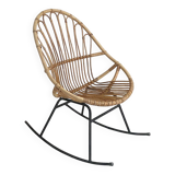 Rocking-chair en rotin