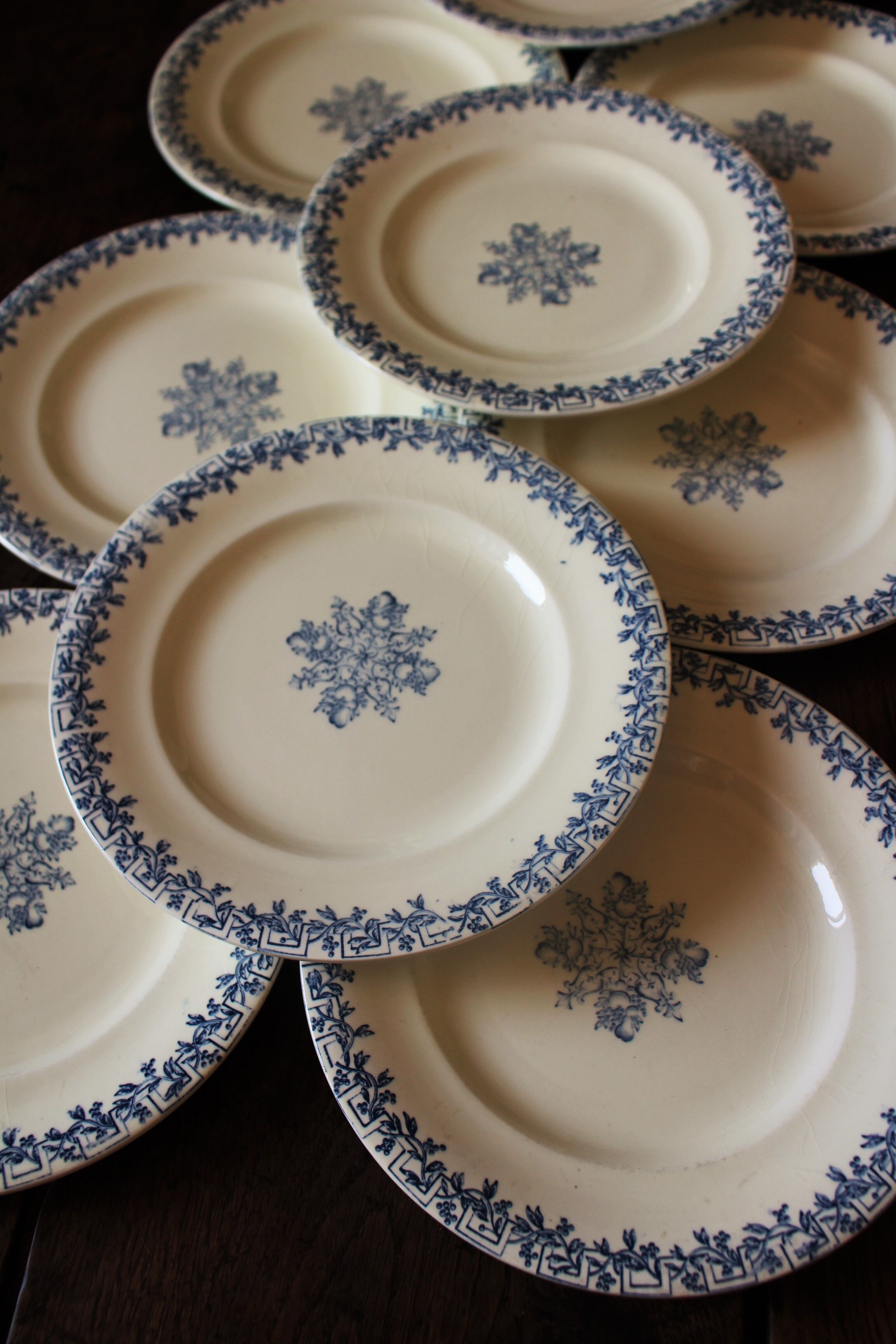 Lot 12 flat plates Iron Earth Blue Clairefontaine Greek