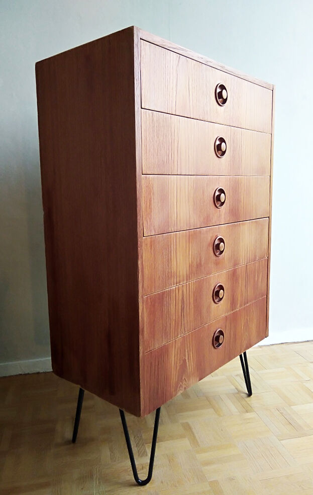 Commode haute à 6 tiroirs 1960/70