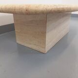 Table basse vintage en travertin des années 80
