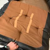 Vintage Black Leather Sofa Design Circa 1980