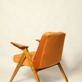 Fauteuil Lounge Vintage Burt Orange par J. Chierowski, 1960, Design Scandinave