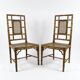 Paire de chaises de salle à manger en faux bambou, années 1970