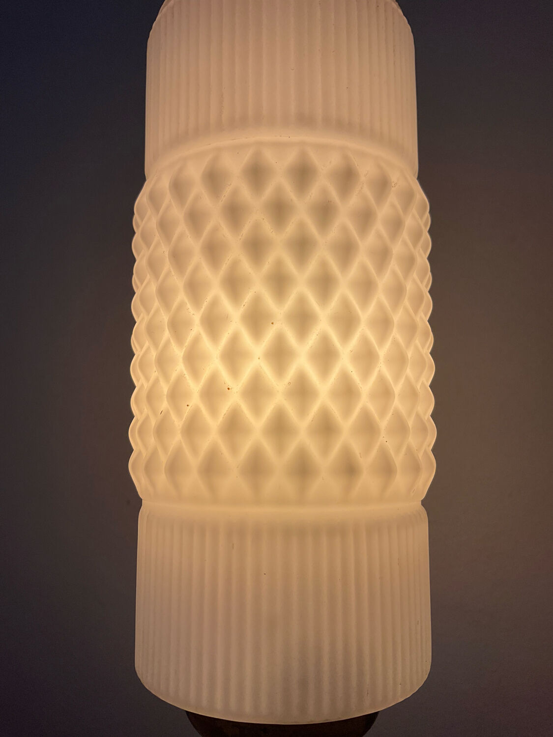 Vintage lamp in opaline and metal from the 50s