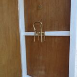 Entrance cabinet white cloakroom and wood linen upholstery fabric