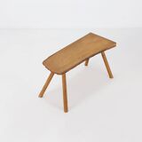Brutalist tree trunk coffee table in solid oak, ca. 1950