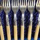 Box of 24 ivory and engraved silver metal cutlery - 19th century