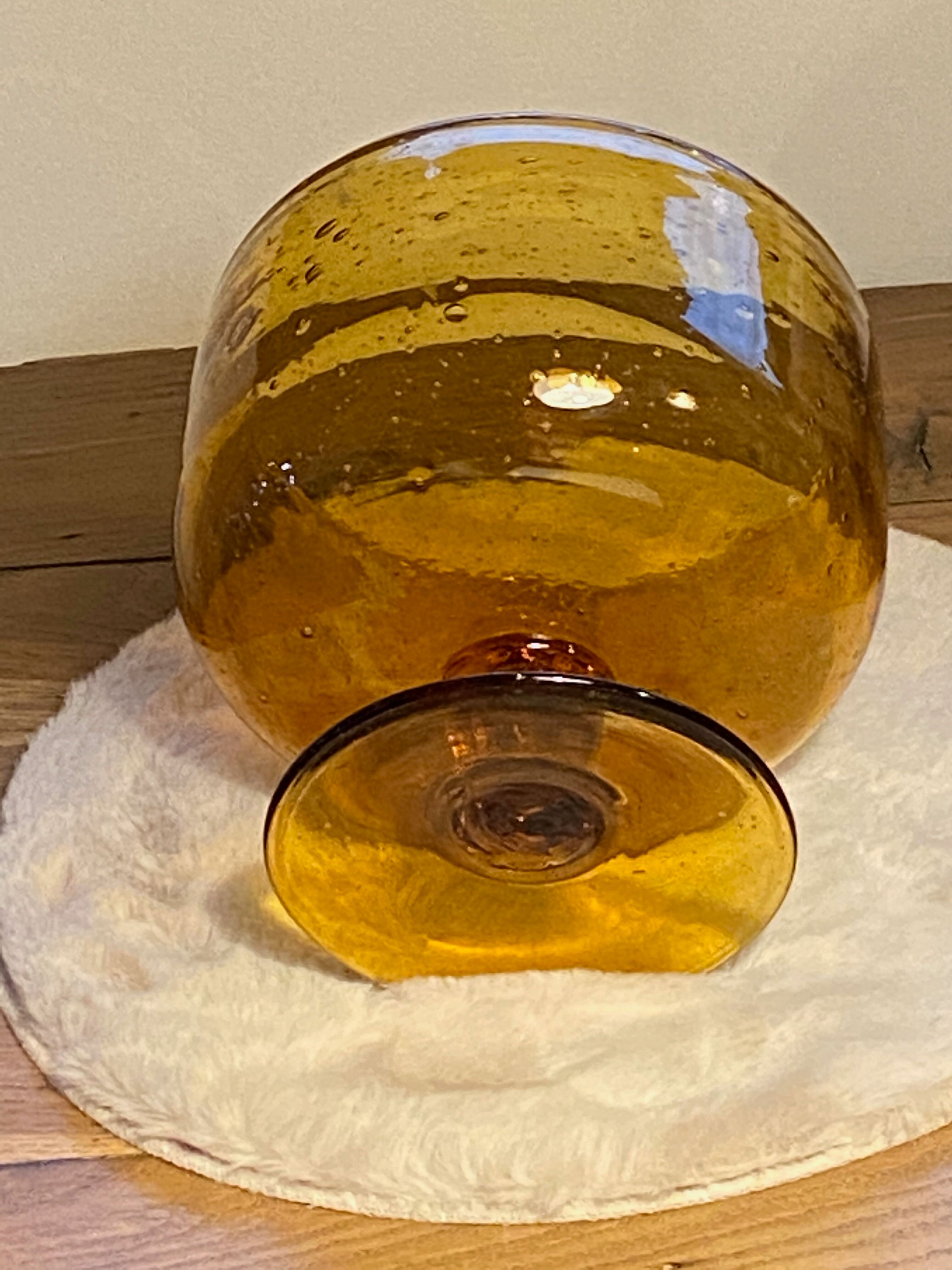 Bubble glass cup-verrerie Biot-70s