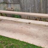 Pair of oak farmhouse benches 228 cm