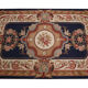 Deep blue Needlepoint Area Rug Traditional Handmade Wool Tapestry Rugs- 91x152cm