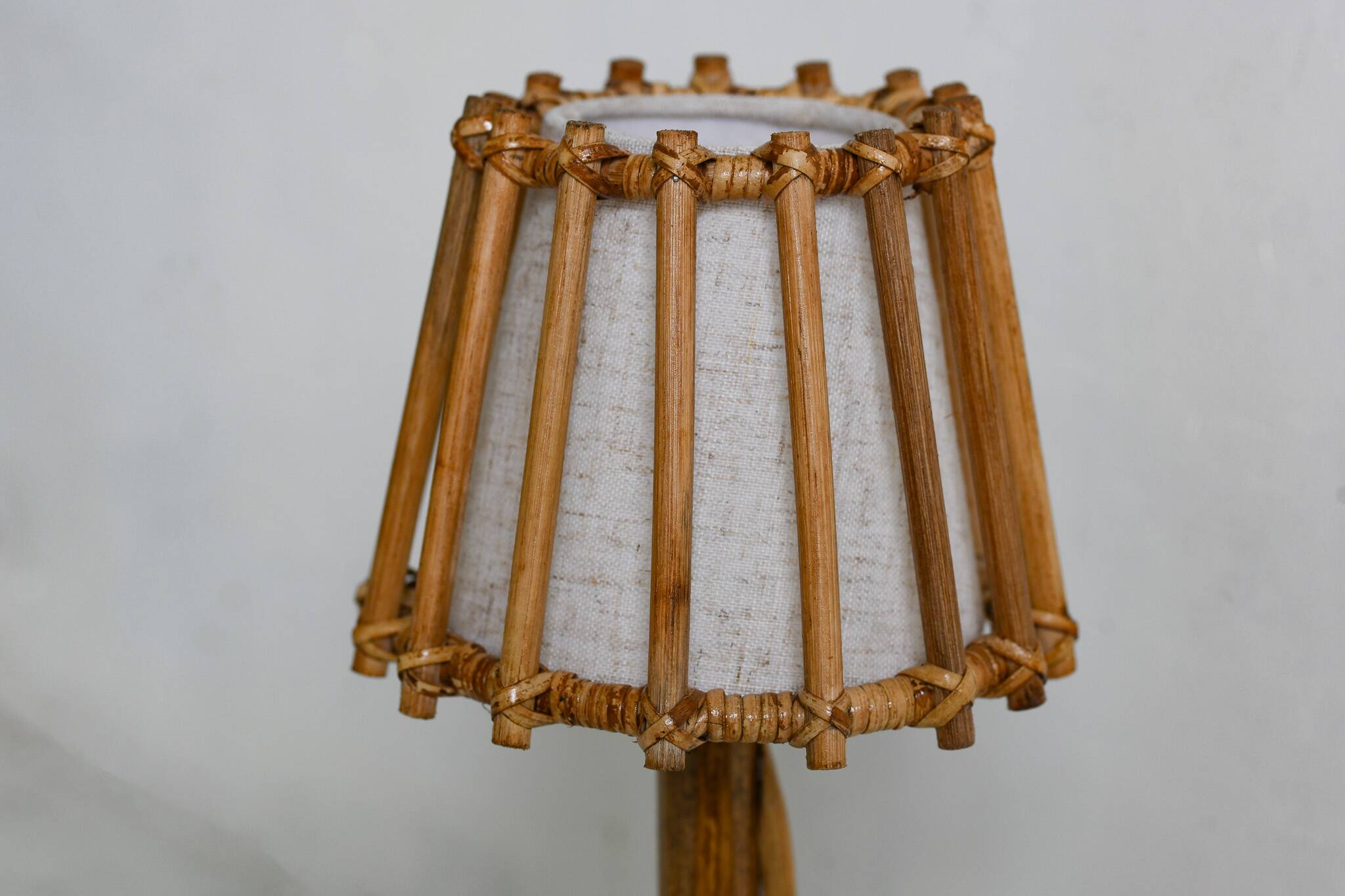 Lampe de table en roseau crayon moder du milieu du siècle