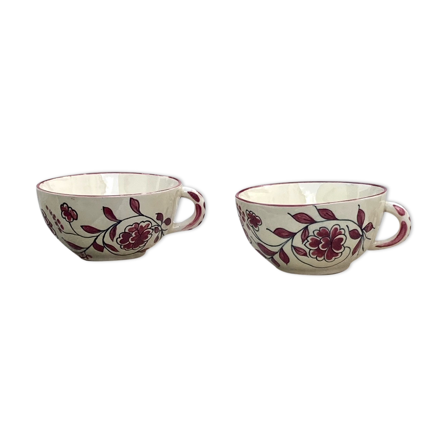 Deux tasses motif fleurs