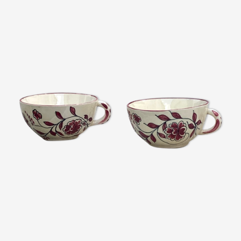 Deux tasses motif fleurs