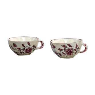 Deux tasses motif fleurs