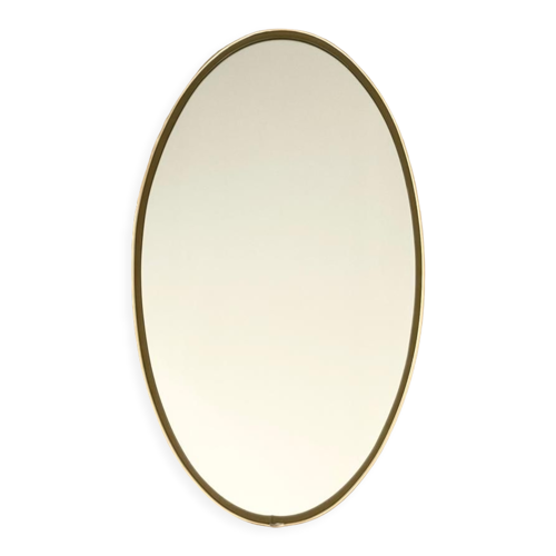 Miroir retroviseur oval contour doré 33x57cm