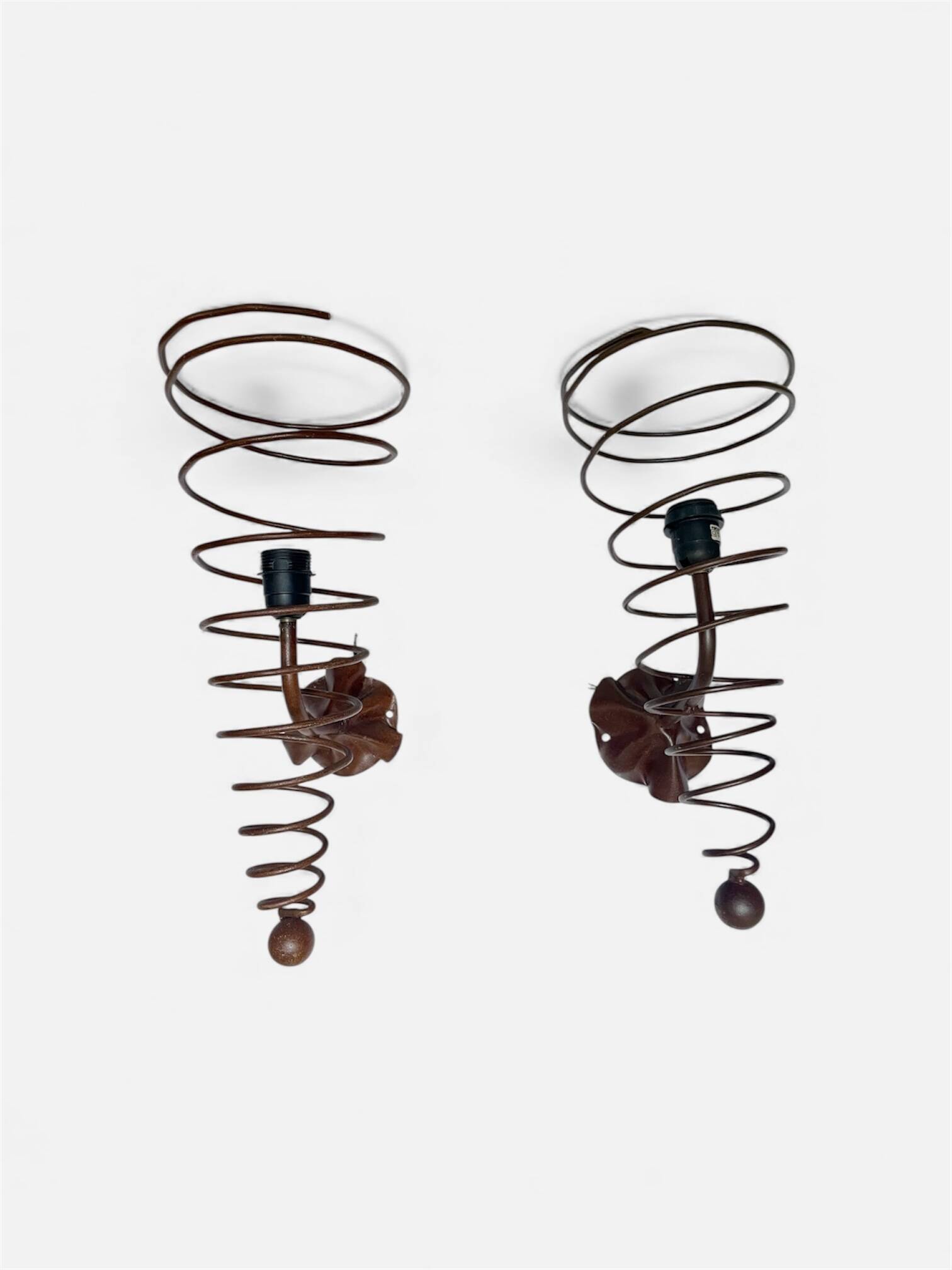 Paire d'appliques fer forgé torsadées Pescatore