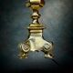 Pied de lampe en laiton massif poli style bougeoir – années 50 60