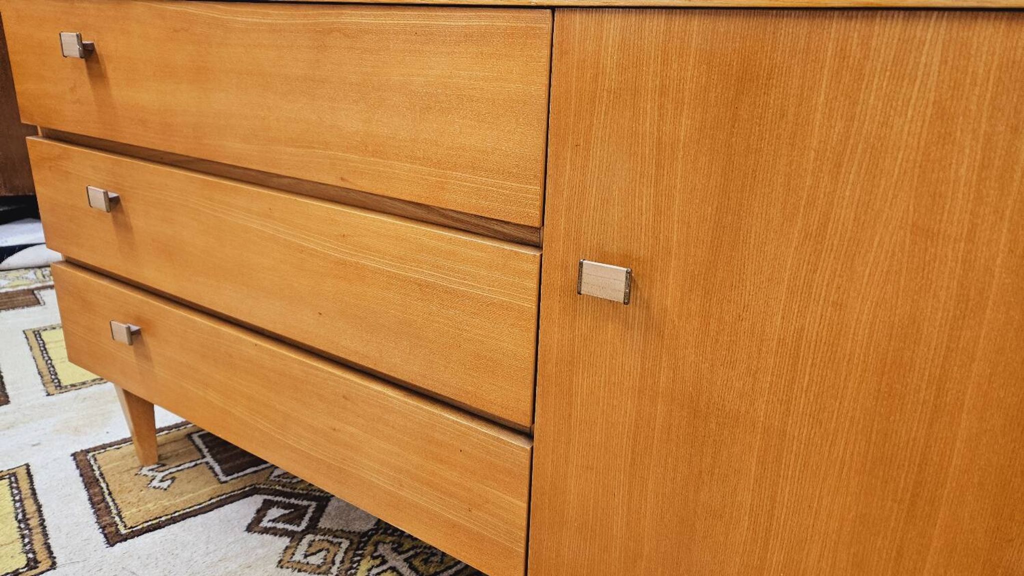 Scandinavian sideboard 3 drawers 1 door 1960 vintage