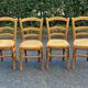 4 chaises de bistrot paillées en bois clair
