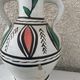 Pair of amphora vase, vintage artisanal and oriental pottery
