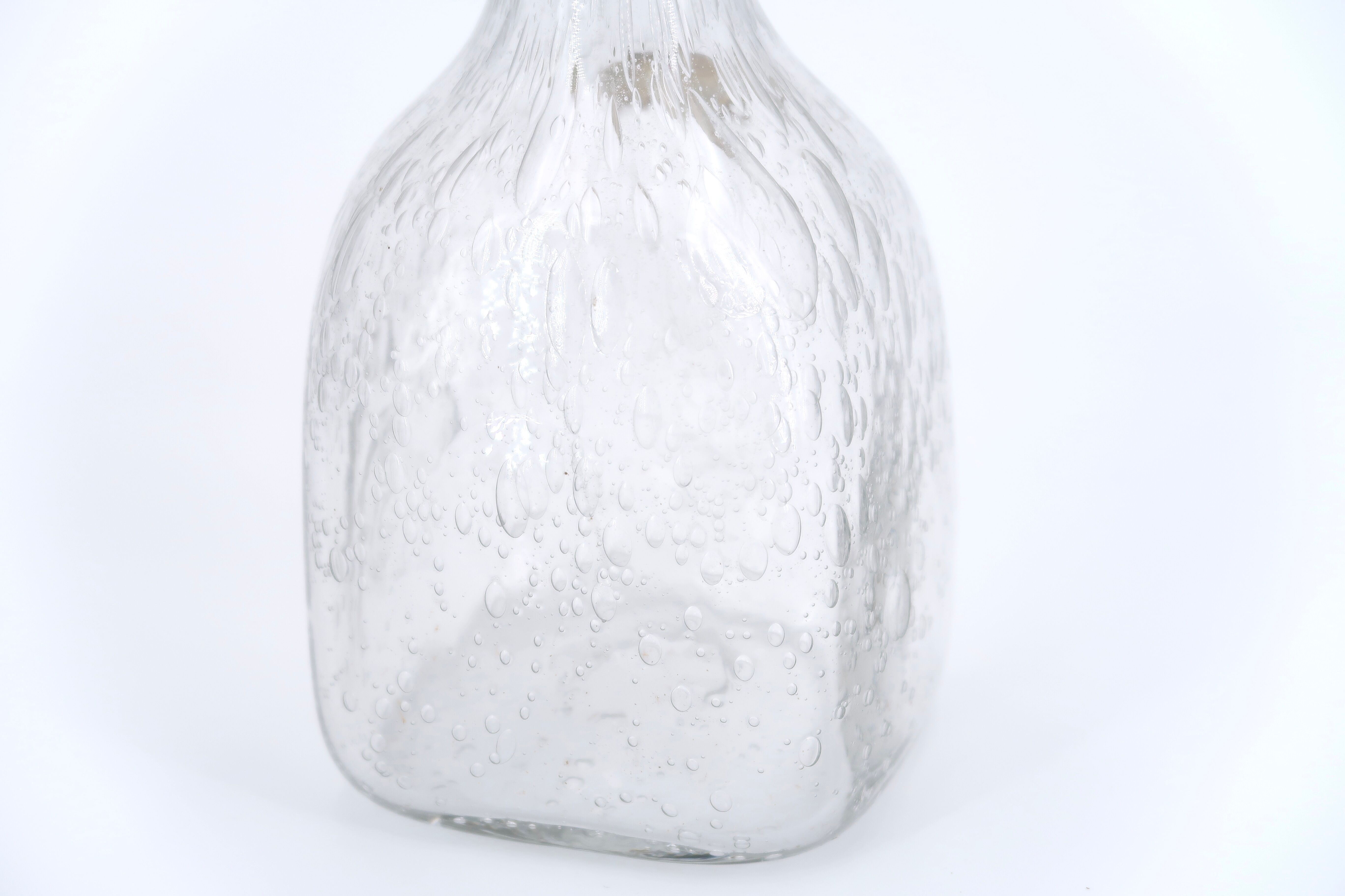 La Rochère transparent bubbled glass carafe, 70s