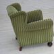 Fauteuil danois en velours vert et frêne, années 1950