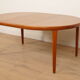 Vintage round dining table | Teak | Extendable | 120–220 cm