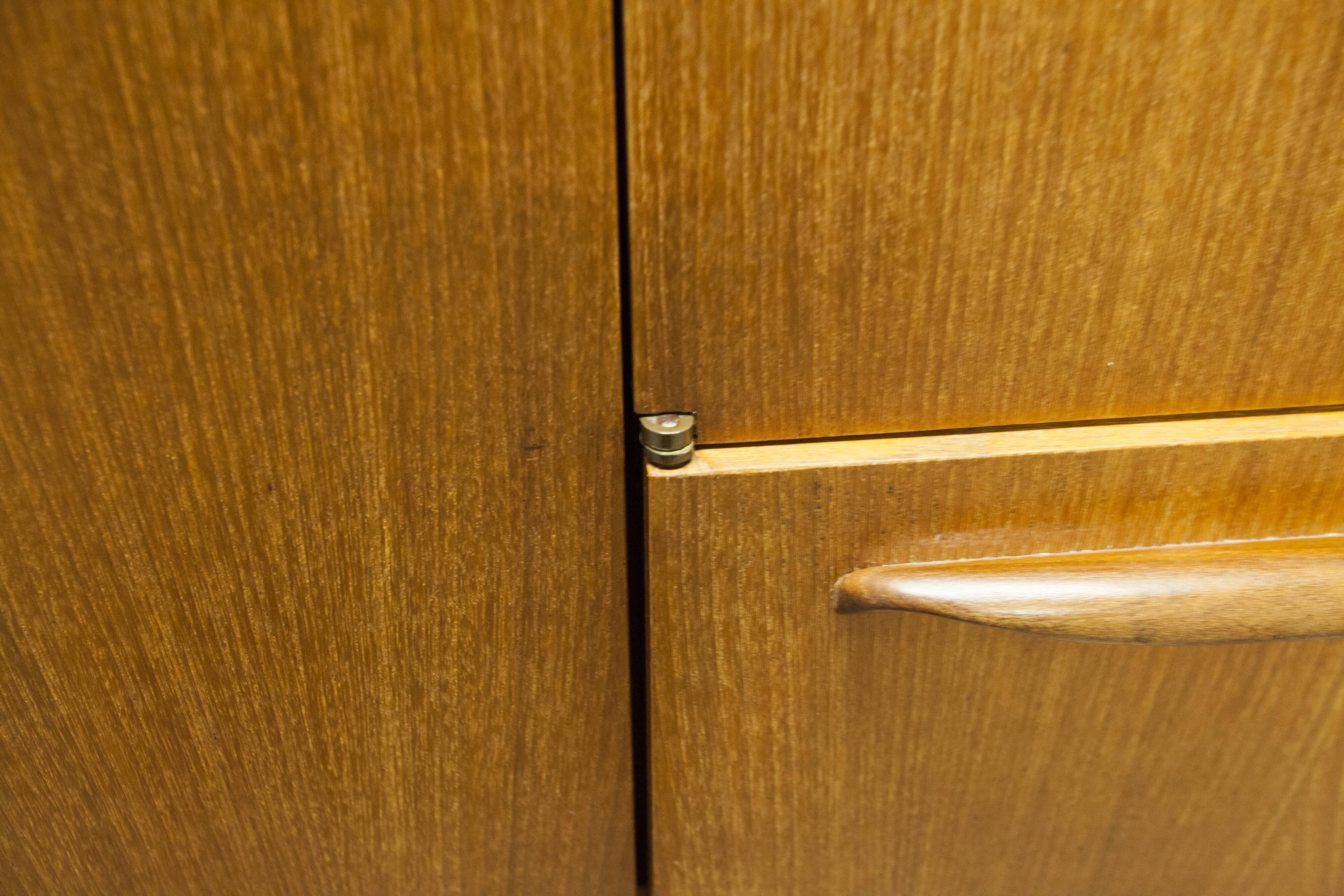 Scandinavian wardrobe 1960 teak 4 doors, 3 drawers, 2keys