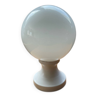 Vintage ball lamp in opaline and metal