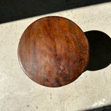 Brown solid wood stool flat circular seat