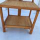 Bedside shelf in vintage wicker rattan