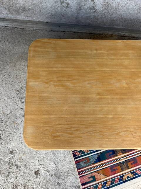 Vintage bamboo, wood and rattan coffee table