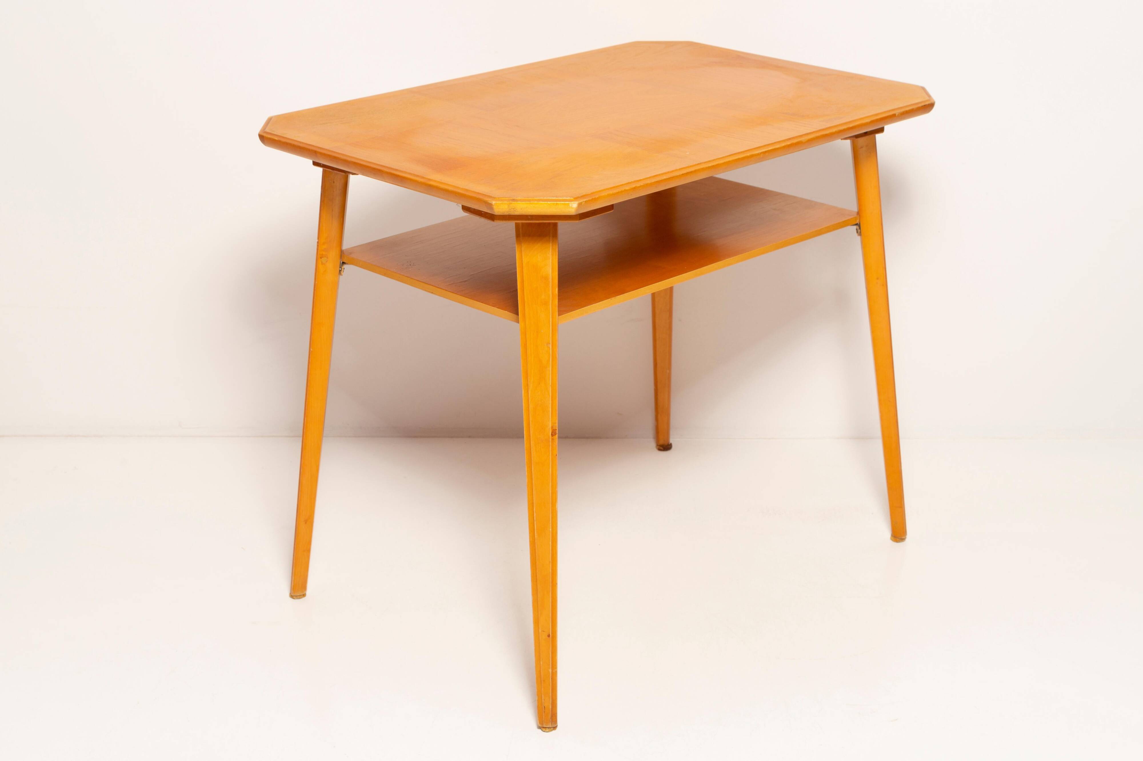 Mid-century modern coffee table, light wood, Europe, 1960s