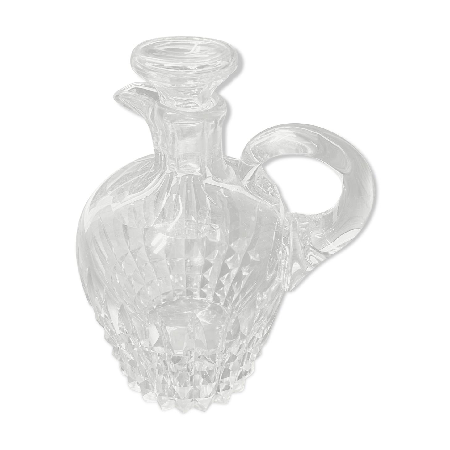 Carved crystal decanter