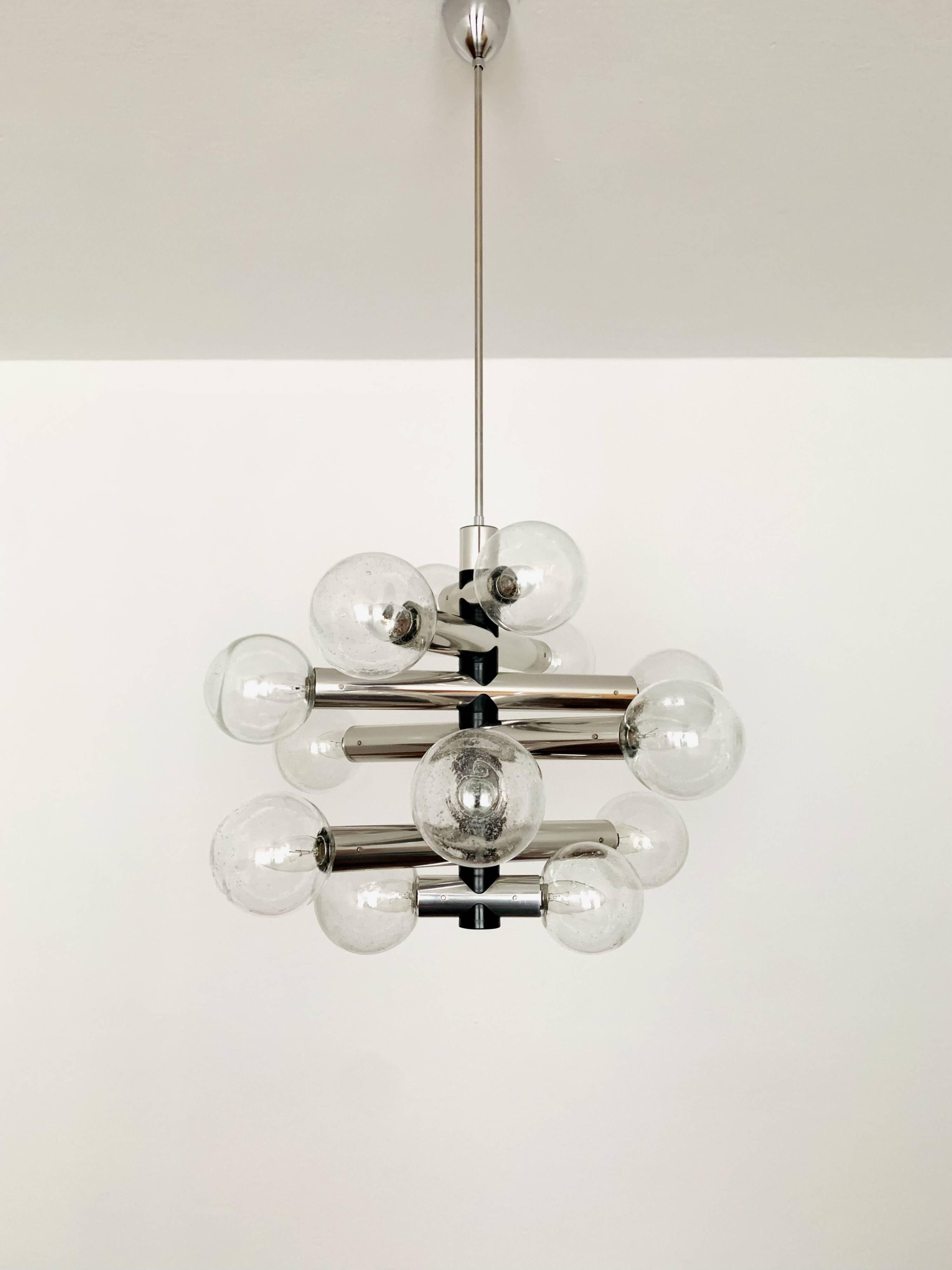 1970s Space Age Bubble Glass Chandelier by J.T. Kalmar