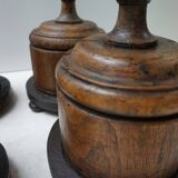 Large Antique French Wooden Candlesticks, 19th Century, Set of 4