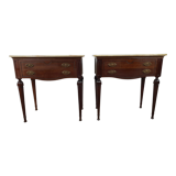 Pair of 1960s bedside tables with marble