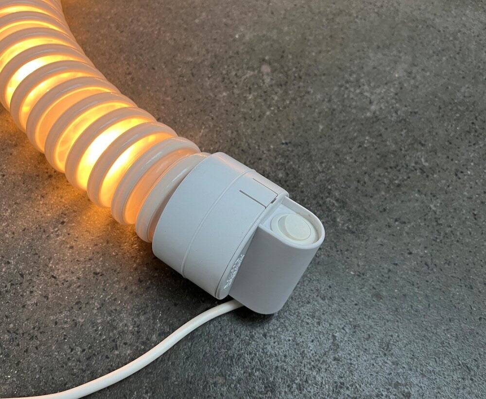Snake floor lamp Boalum postmodern space age model by Livio Castiglioni and Gianfranco Frattini for Artemide, 1970s.