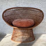 Grand fauteuil en rotin c.1970