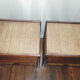 Pair of rattan and bamboo bedside tables, vintage