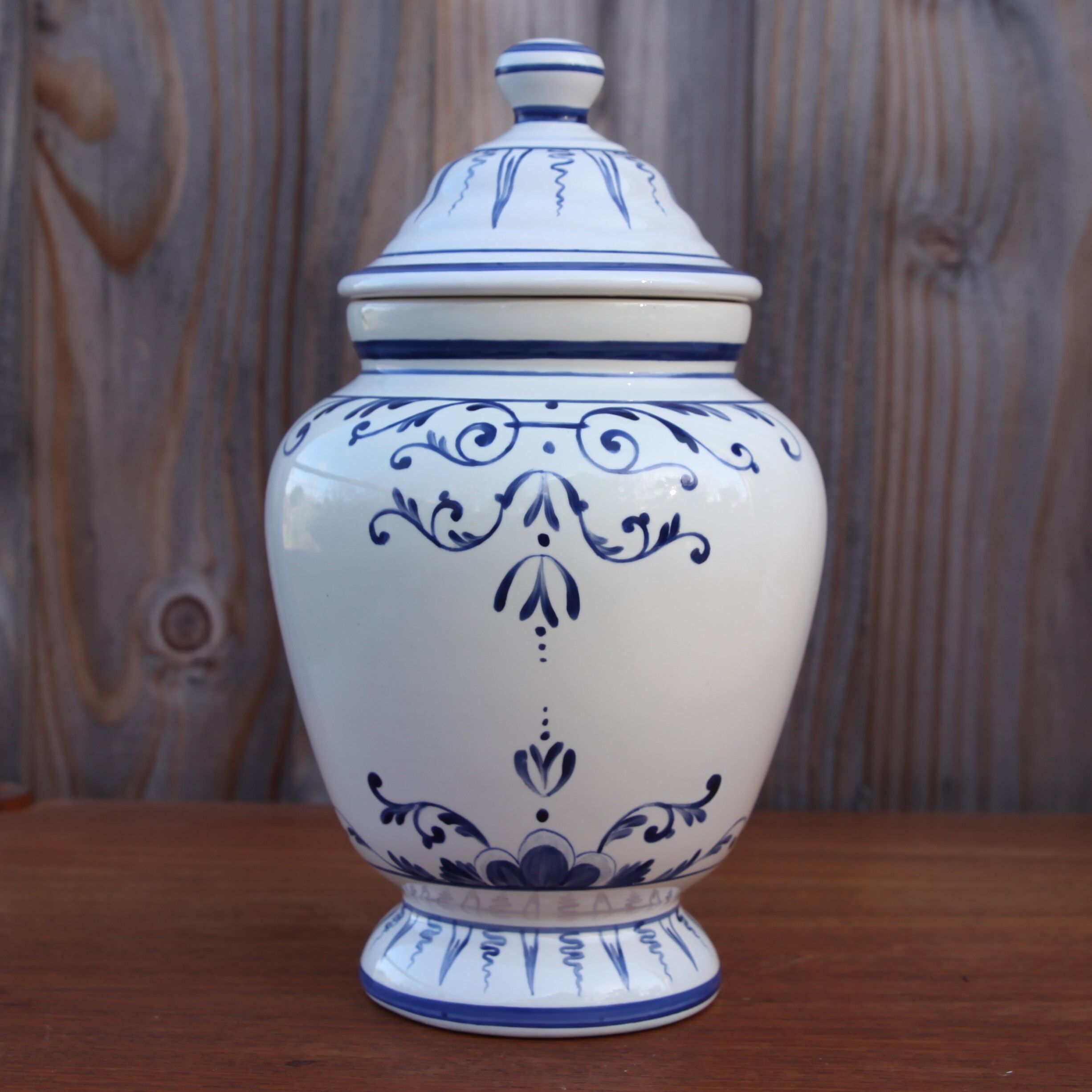 Pharmacy jar or porcelain apothecary jar