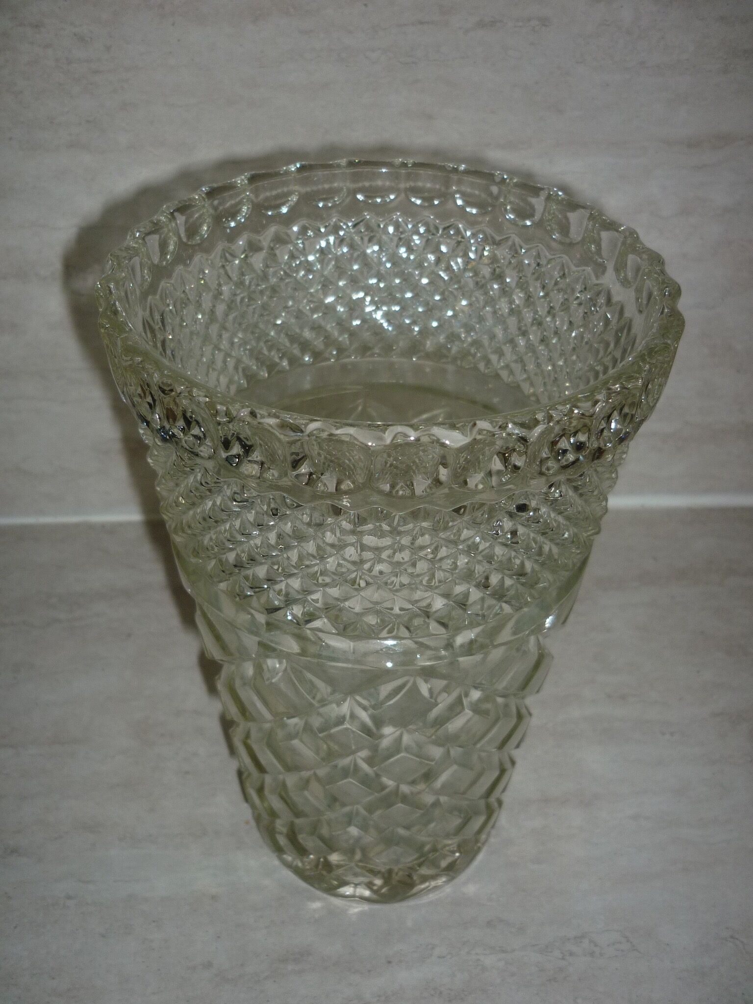 Vintage pressed molded glass vase