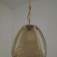 French ceiling light in gold metal with 4 decorative glass panels.