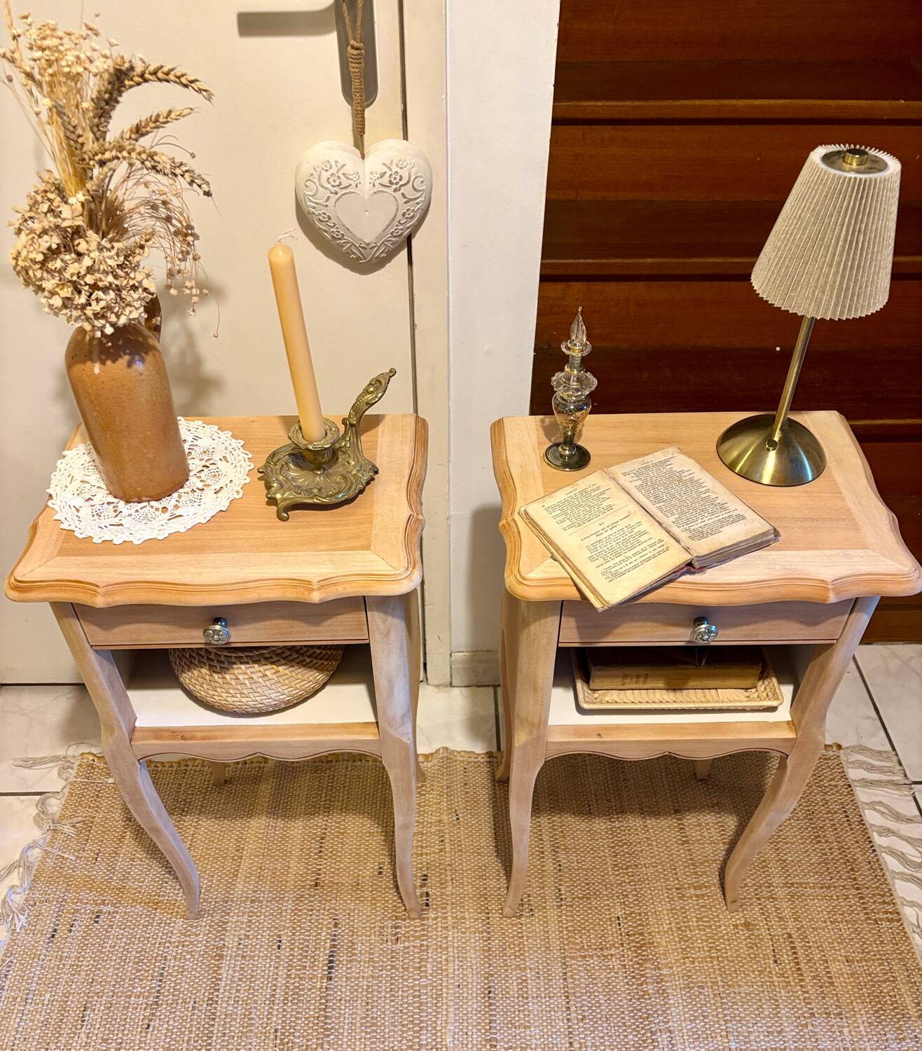 Table de chevet bois brut