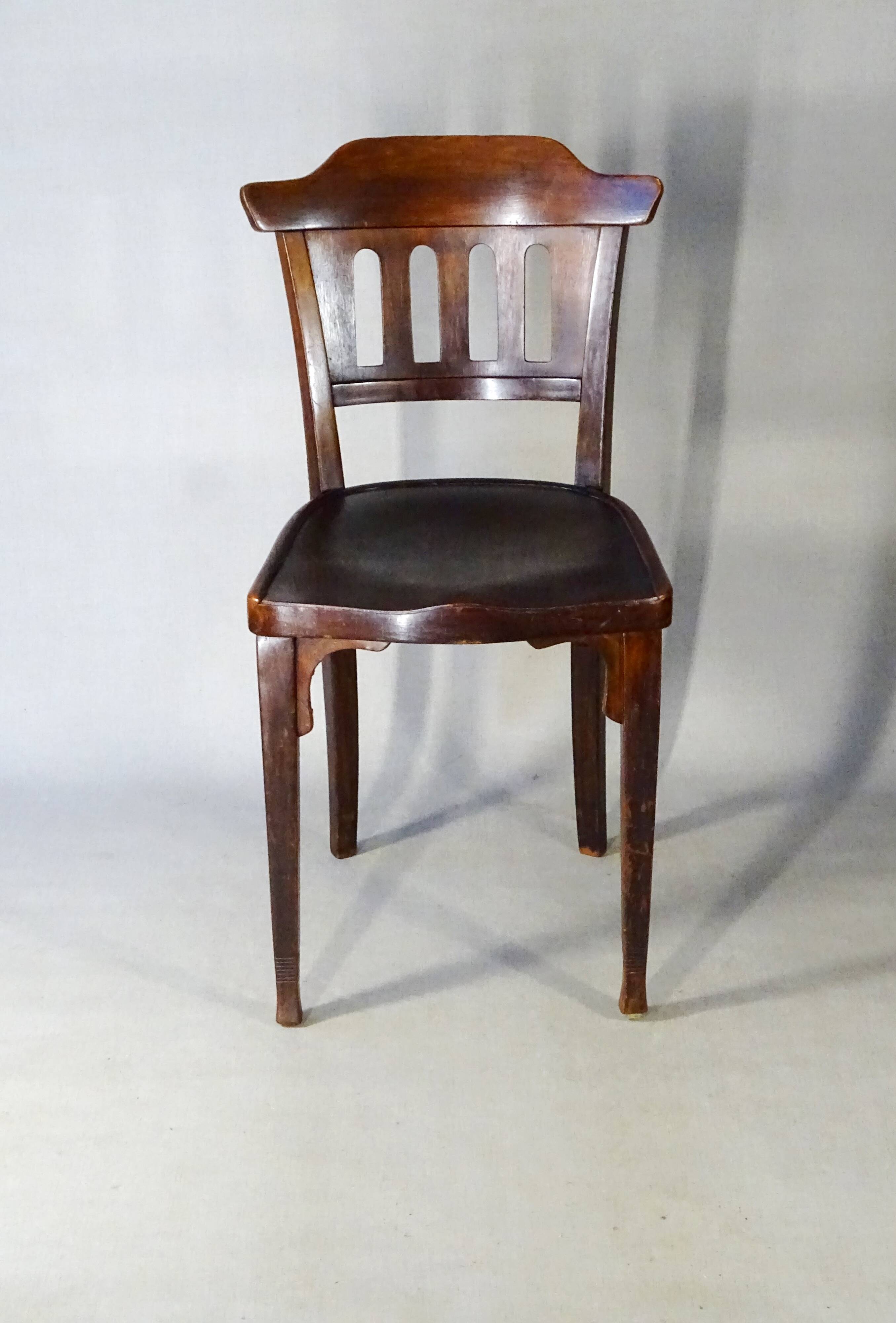 2 bistro chairs no. 714, gustave siegel for kohn, 1910. no thonet