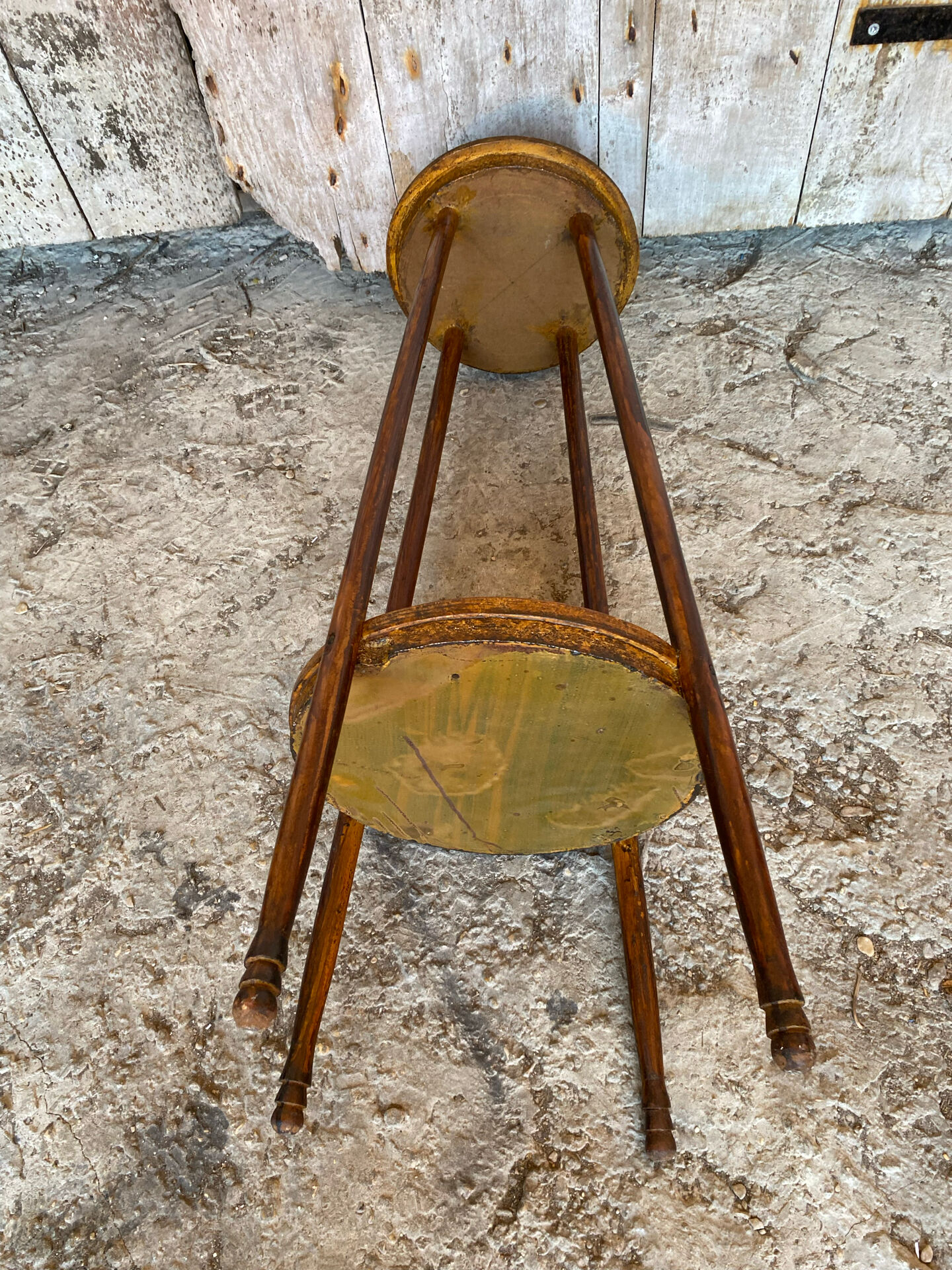 High Stand Vintage Wooden Pot Holder